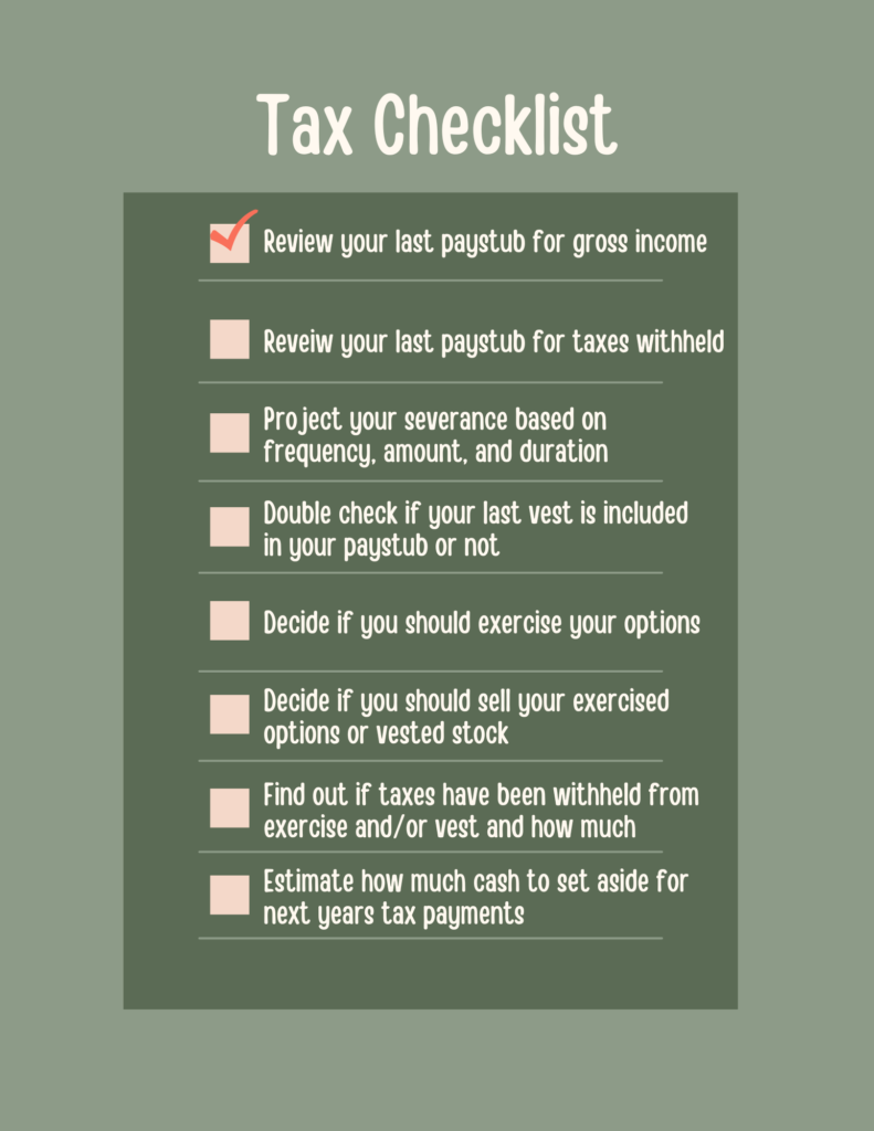 Tax Checklist for surviving layoffs